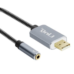 Adaptateur audio - LinQ - U3530 - USB vers Jack 3.5mm - Fonction audio et micro - Gris