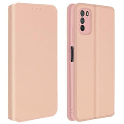 Housse - Xiaomi - Poco M3 - Éco-cuir - Rose champagne - Fonction support
