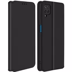 Housse - Samsung - Galaxy A12 - Éco-cuir - Portefeuille - Fonction support - Noir