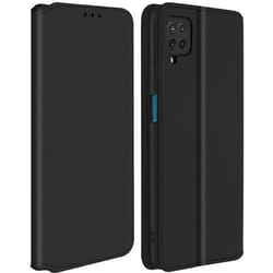 Housse - Samsung - Galaxy A12 - Éco-cuir - Portefeuille - Fonction support - Noir
