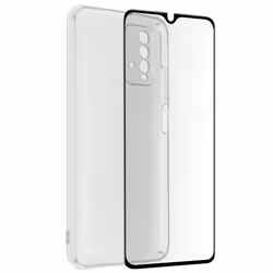 Coque Xiaomi Redmi 9T - AVIZAR - Souple et Film Verre Trempé - Noir