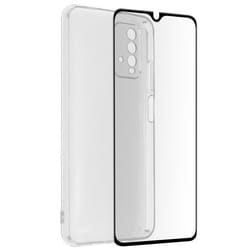 Coque Xiaomi Redmi 9T - AVIZAR - Souple et Film Verre Trempé - Noir