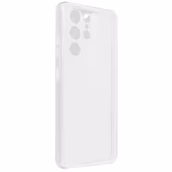 Coque - Samsung - Galaxy S21 Ultra - Protection Arrière Rigide - Souple Avant - Transparent Blanc