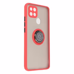 Coque - Oppo - A15 - Bi-matière - Bague Métallique - Support Vidéo