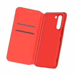 Housse - Samsung - Galaxy S21 Plus - Éco-cuir - Rouge - Étui Folio avec Support