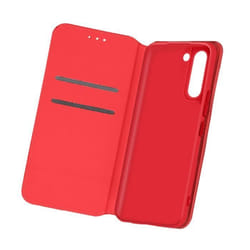 Housse - Samsung - Galaxy S21 Plus - Éco-cuir - Rouge - Étui Folio avec Support