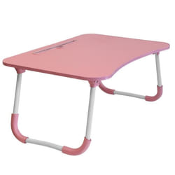 Table de lit - Multi-usage - Rose - Hauteur 26cm - Pieds pliables - Alliage daluminium