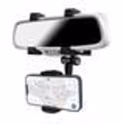Support Voiture - Noir - Fixation Rétroviseur - Rotatif 360° - Ajustable - Compatible Smartphones