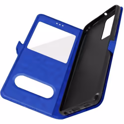 Housse pour Samsung Galaxy A52 et A52s avec Double Fenêtre Support Vidéo - AVIZAR - Rigide - Bleu