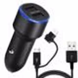 Chargeur Allume-cigare - Samsung - Original - Double sortie USB 2A - Charge rapide - 1.5m Noir