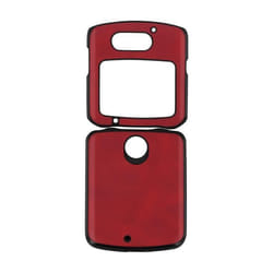Coque - AVIZAR - Motorola Razr 5G - Rigide - Cuir vieilli - Rouge