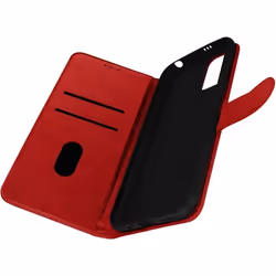 Étui Folio - AVIZAR - Xiaomi Redmi Note 10 5G/Poco M3 Pro - Rouge - Éco-cuir - Support Vidéo