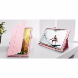 Étui - AVIZAR - Galaxy Tab A7 Lite - Éco-cuir - Support vidéo - Porte-stylet intégré