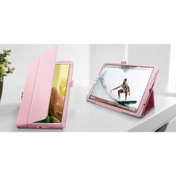 Étui - AVIZAR - Galaxy Tab A7 Lite - Éco-cuir - Support vidéo - Porte-stylet intégré