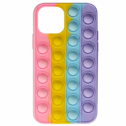 Coque iPhone 12 et 12 Pro Anti-stress Bubble pop Fidget Toy - Multicolore Noir AVIZAR