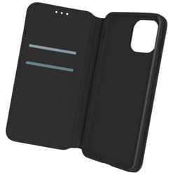 Housse Folio - AVIZAR - iPhone 12 Mini - Noir - Support Vidéo - Compartiments pour Cartes