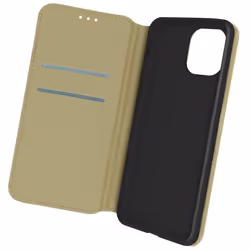 Housse Folio - AVIZAR - iPhone 12 Mini - Portefeuille - Jaune Doré - Fonction Support Vidéo