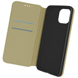 Housse Folio - AVIZAR - iPhone 12 Mini - Portefeuille - Jaune Doré - Fonction Support Vidéo