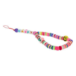 Bijou Téléphone Bracelet à Perles Heishi Smiley lettres Happy Collection Smile Rose