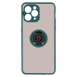 Coque de protection - IPhone - 11 Pro - Bi-matière - Bague de maintien - Finition métallique