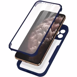 Coque iPhone 11 Pro Max - AVIZAR - Antichoc - Plexiglas - Contour bleu nuit - Rigide