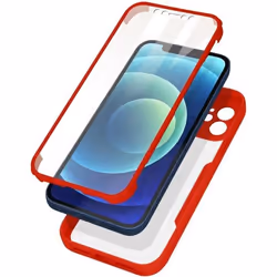 Coque intégrale - iPhone 12 - Plexiglas - Antichoc - Rouge - Rigide