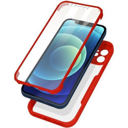 Coque intégrale - iPhone 12 - Plexiglas - Antichoc - Rouge - Rigide