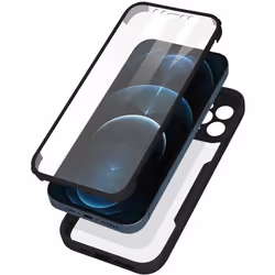 Coque intégrale - AVIZAR - iPhone 12 Pro Max - Antichoc - Plexiglas - Noir