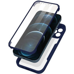 Coque intégrale - AVIZAR - iPhone 12 Pro Max - Antichoc - Plexiglas - Contour bleu nuit