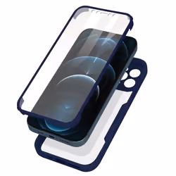 Coque intégrale - AVIZAR - iPhone 12 Pro - Dos en plexiglas - Avant en polymère - Coins renforcés