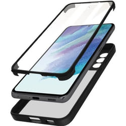 Coque - AVIZAR - Samsung Galaxy S21 FE - Antichoc - Dos Plexiglas - Contour noir