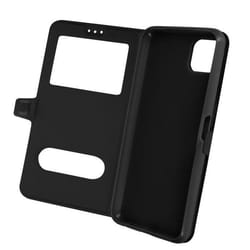 Housse AVIZAR pour Samsung Galaxy A22 5G - Double fenêtre et support vidéo - Noir