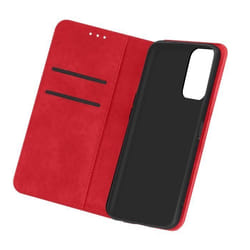 Étui - AVIZAR - Oppo A16/A16s - Similicuir Rouge - Rigide - Support Horizontal