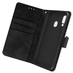 Étui pour Samsung Galaxy A40 - MARQUE - Effet Crocodile - Portefeuille - Support Vidéo - Noir