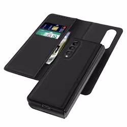 Housse pour Samsung Z Fold 3 Coque Magnétique Détachable Portefeuille Noir