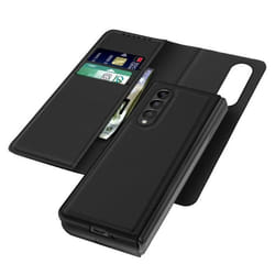 Housse pour Samsung Z Fold 3 Coque Magnétique Détachable Portefeuille Noir