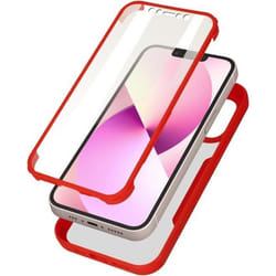 Coque intégrale - AVIZAR - iPhone 13 - Dos Plexiglas - Avant Polymère - Rouge