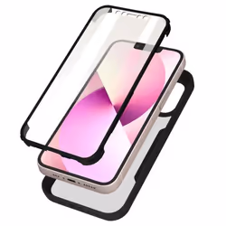 Coque intégrale - Apple - iPhone 13 Mini - Antichoc - Plexiglas - Silicone Noir