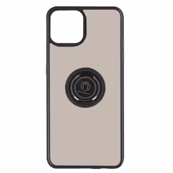 Coque de protection - AVIZAR - iPhone 13 Pro - Bague de maintien - Finition métallique - Noir