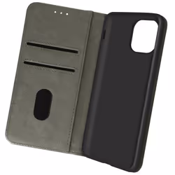 Housse iPhone 13 Mini AVIZAR - Clapet Portefeuille Gris - Fonction Support vidéo