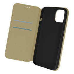 Étui iPhone 13 - AVIZAR - Clapet Portefeuille Magnétique - Jaune Doré - Support Vidéo - Rigide