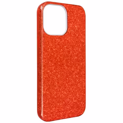 Coque de protection - AVIZAR - iPhone 13 Pro Max - Rouge - Design pailleté - Silicone semi-rigide