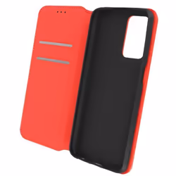 Étui Portefeuille - AVIZAR - Oppo A16/A16s - Éco-cuir Rouge - Rigide - Fonction Support Vidéo