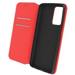 Étui Portefeuille - AVIZAR - Oppo A16/A16s - Éco-cuir Rouge - Rigide - Fonction Support Vidéo