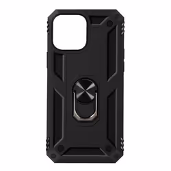Coque iPhone 13 Mini - AVIZAR - Antichoc - Bague Support Vidéo - Noir - Bi-matière