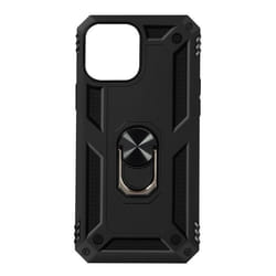 Coque iPhone 13 Mini - AVIZAR - Antichoc - Bague Support Vidéo - Noir - Bi-matière