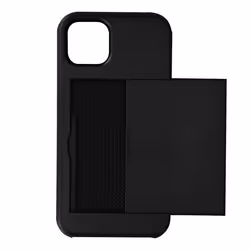Coque iPhone 13 - AVIZAR - Defender Noir - Rangement Carte Coulissant - Antichoc
