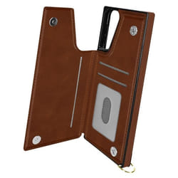 Coque Cordon Samsung Galaxy S21 Plus Multifonction avec Lanière marron Marron