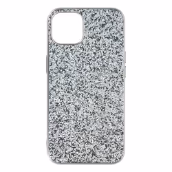 Coque iPhone 13 Mini - AVIZAR - Design Paillettes - Rigide - Argenté Gris - Antidérapant