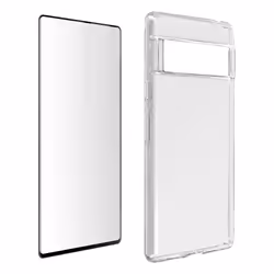 Coque rigide AVIZAR pour Google Pixel 6 Pro - Silicone souple et film en verre trempé 9H